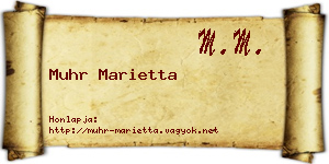 Muhr Marietta névjegykártya